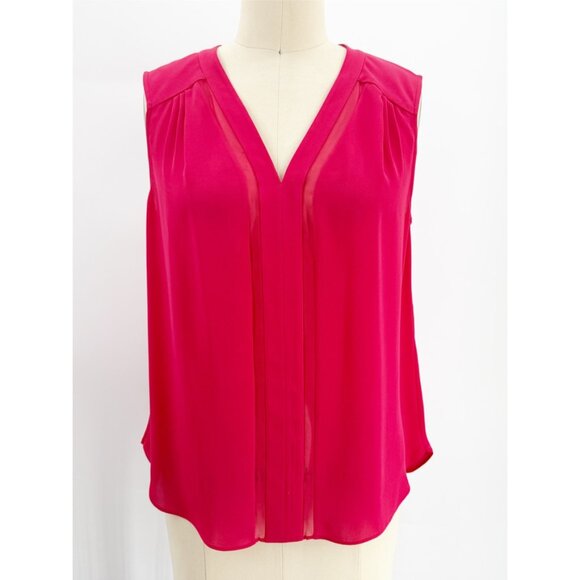 Diane von Furstenberg Silk V-Neck Pink Sleeveless Blouse Top S - Picture 7 of 7